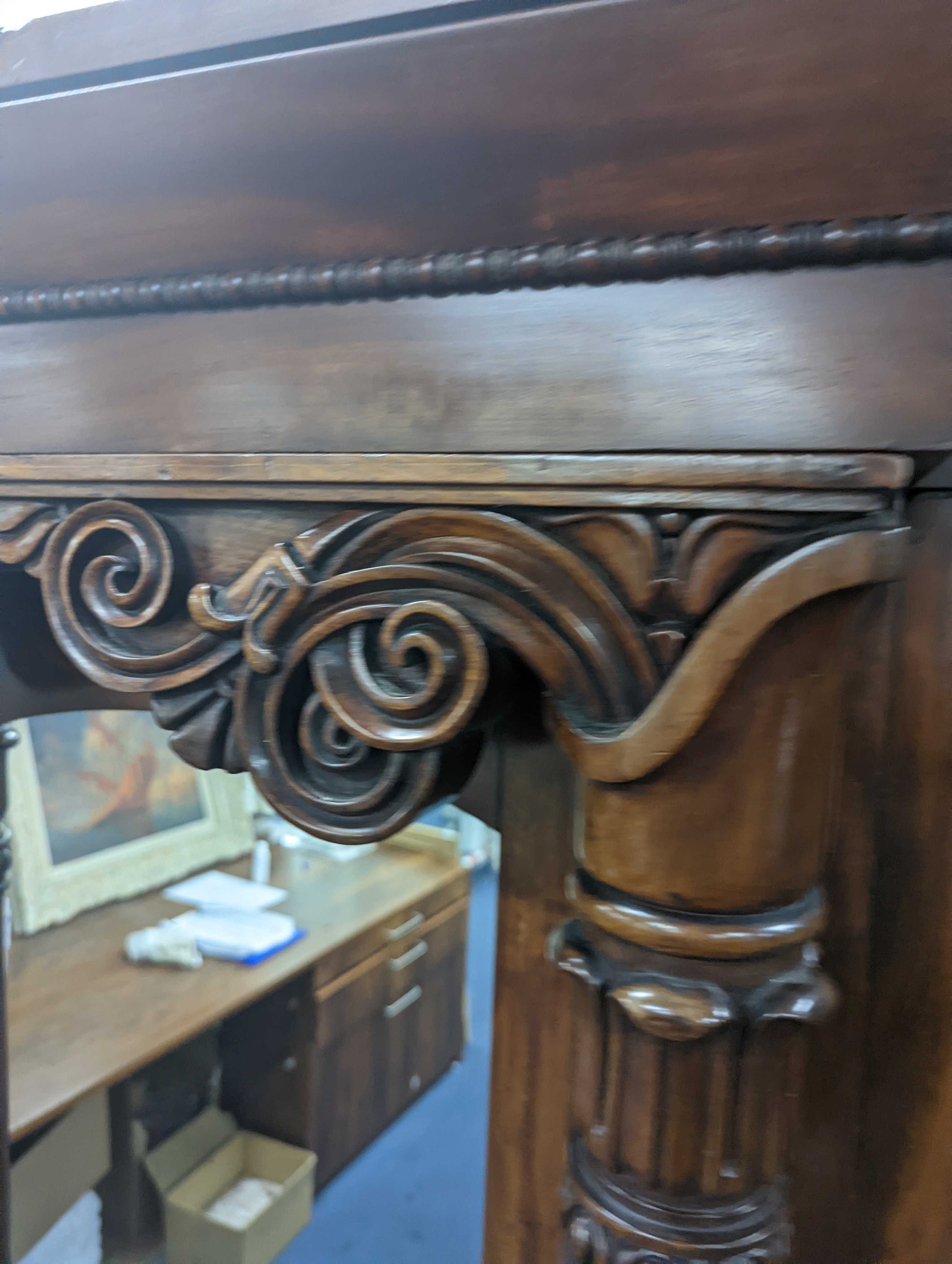 A 17th century Lancashire carved oak side chair, width 47cm, depth 36cm, height 104cm